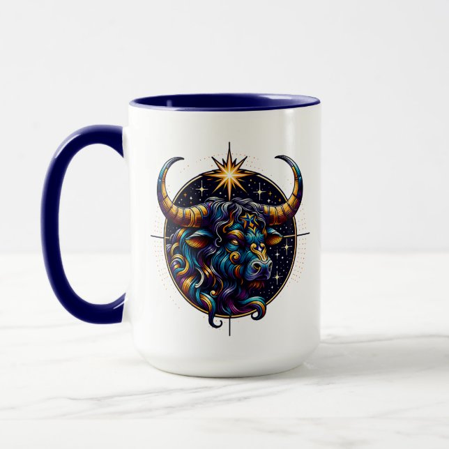Taza Horoscopio Rótulo Taurus Zodiac Astrología (Izquierda)