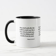 Hosea 11:10 KJV Biblia Verse Mug de dos tonos