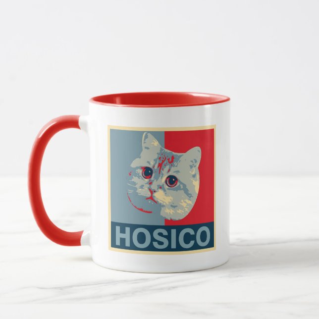 Taza Hosico - Ilustracion azul rojo (Izquierda)