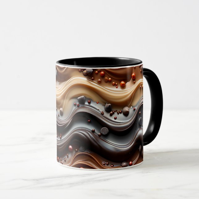 Taza Hot Cocoa Chocoholic Funny Humor Modern Brown  (Anverso derecho)