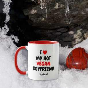Taza Hot Vegan Boyfriend Valentine Day Red