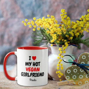 Taza Hot Vegan Girlfriend Valentine Day Red