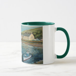 Taza Hotel de la bahía, Cushendun - pintura al óleo por