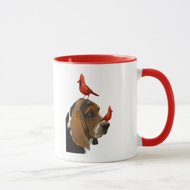 Taza Hound Basset y Aves (Derecha)