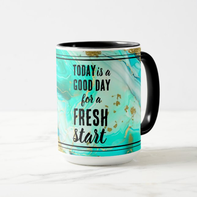 Taza Hoy es un buen día nuevo comienzo de cita motivaci (Anverso derecho)
