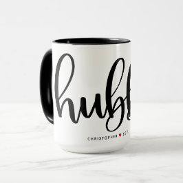 Taza Hubby Personalizado simple de letras negras