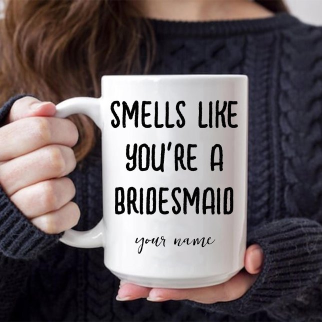 Taza Huele a que eres dama de honor Propuesta de café (Smells Like You're a Bridesmaid Proposal Coffee Mug)