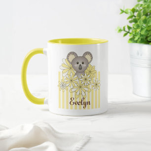 Taza Huella Amarilla Personalizado Cute Bebé Koala Bear