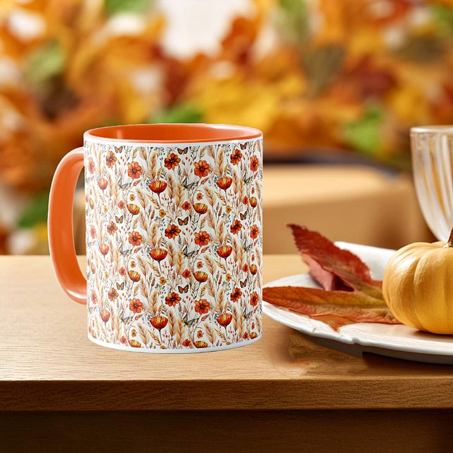Taza Huella botánica del boho del otoño brillante (Subido por el creador)