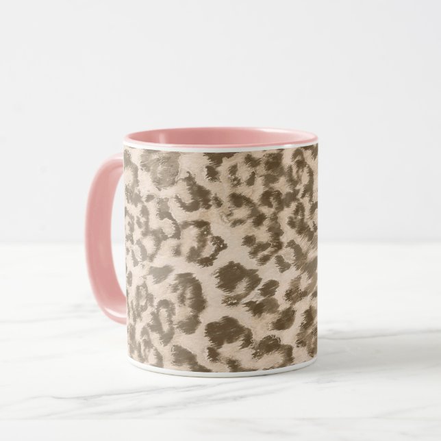 Taza Huella de leopardo beige. (Anverso izquierdo)