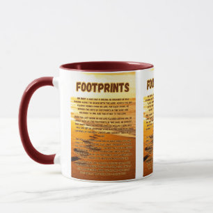 Taza Huellas En La Foto De Dos Tonos De La Oración De A