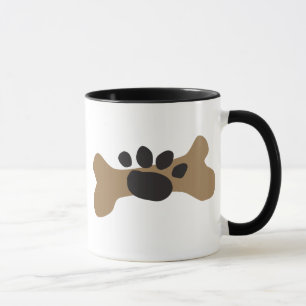 Taza Hueso de perro y impresión de la pata