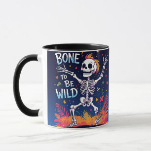 Taza Hueso para ser salvaje Skeleton Dancing Hallowee