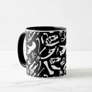 Taza Huesos de dinosaurio (negro)