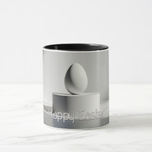 Taza Huevo de Pascua minimalista sobre pedestal moderno