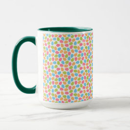 TAZA HUEVOS DE PASCUA AZULES VERDES NARANJAS ROSAS