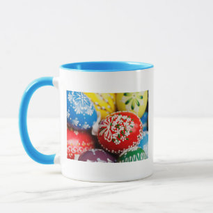 Taza Huevos de Pascua Patrón festivo Colorido Arte de P