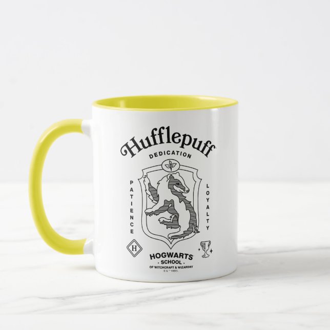 Taza HUFFLEPUFF™ Dedicación Paciencia Lealtad Escudo (Izquierda)