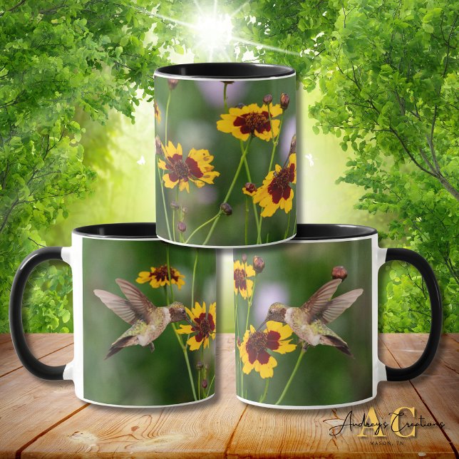Taza Hummingbird con trompetas de rubí "en coreopsis de (Subido por el creador)