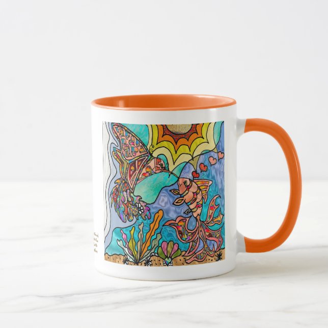 Taza Hummingbird Goldfish Reflexión Fantasía Art Mug (Derecha)