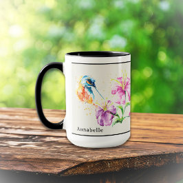 Taza Hummingbird y Floral Mug Personalizada