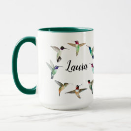 Taza Hummingbirds estadounidense-personalizado con tazó