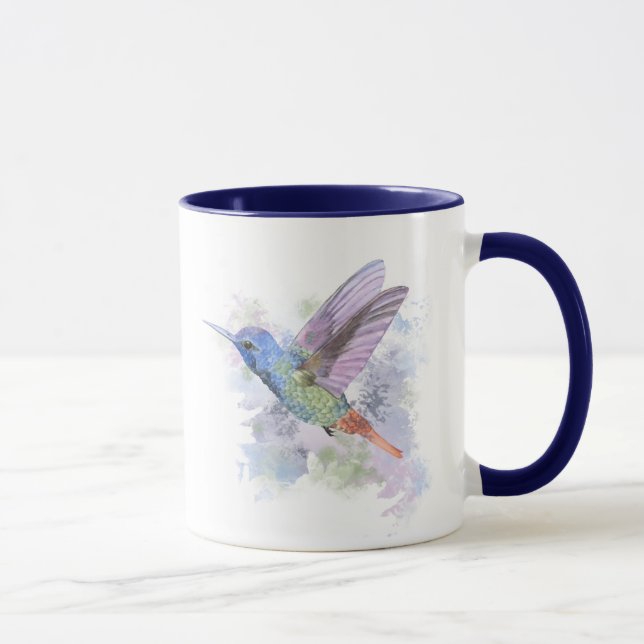 Taza Hummingbirds Garden Bird Watercolor (Derecha)