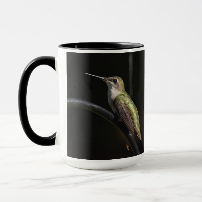 Taza Hummingbirds sobre negro (Izquierda)