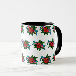 Taza Hummingbirds tierno en el Personalizado de flores