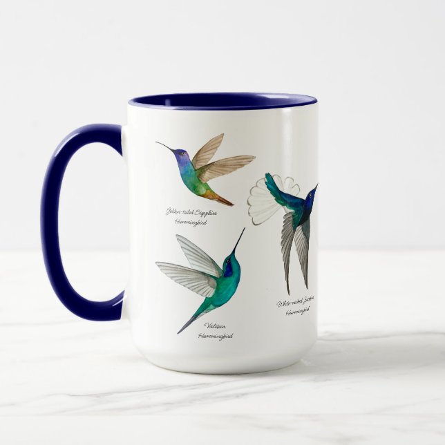Taza Hummingbirds Tropical De Café De Dos Tonos (Izquierda)