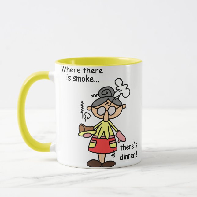 Taza Humo y camisetas y regalos de la cena (Izquierda)