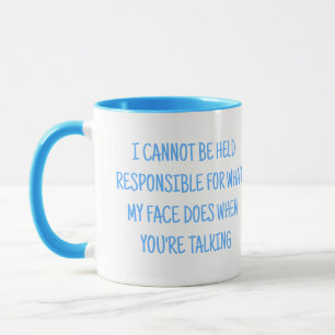 Taza Humor azul claro y blanco Gracioso Sarcástico