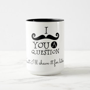 Taza Humor Bigote Blanco Negro