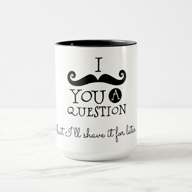 Taza Humor Bigote Blanco Negro (Centro)