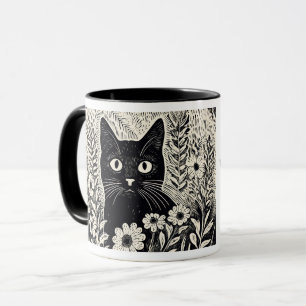 Taza Humor cita gatos florales a veces nociones