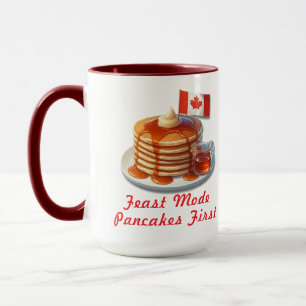 Taza Humor de Acción de Gracias Canadá Desayuno diverti
