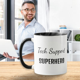Taza Humor de computadora superhéroe de soporte técnico