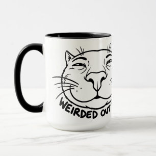 Taza Humor de gato extravagante en primer plano ¿Ya est