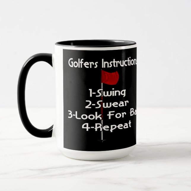 Taza Humor de instrucciones de Golfers (Izquierda)