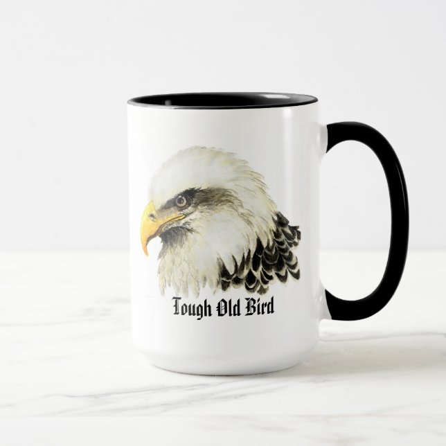 Taza Humor de "pájaro viejo duro" divertido pájaro águi (Derecha)
