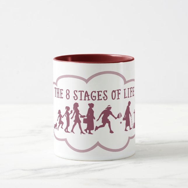 Taza Humor del ventilador del balón (8 etapas de vida)  (Centro)