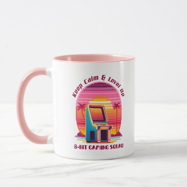 Taza Humor divertido de jugador retro 80 de arcade 8 bi (Izquierda)