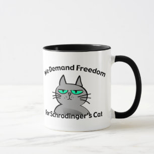 Taza Humor divertido del friki del gato de Schrodinger