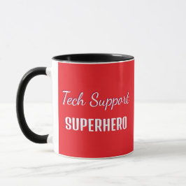 Taza Humor divertido monogramado rojo de superhéroe de