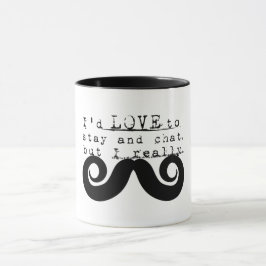 Taza Humor Divertido Negro Debo Bigote