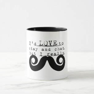 Taza Humor Divertido Negro Debo Bigote