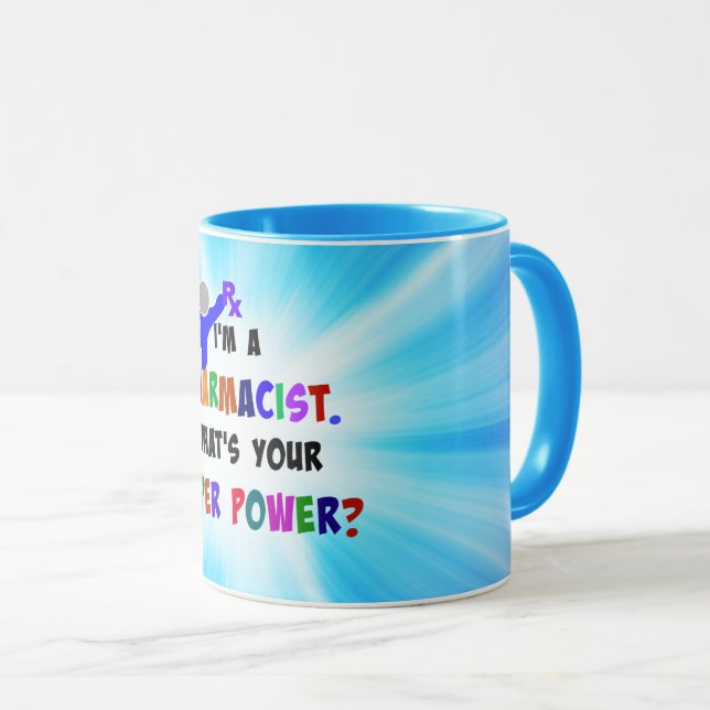 Taza Humor farmacéutico, diseño colorido (Anverso derecho)