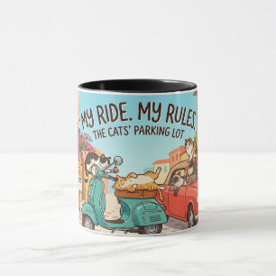Taza Humor Felino Gato Divertido Mamá Conduce Solo Para
