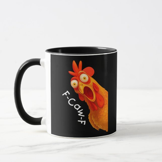 Taza Humor Gótico F-Caw-F Cuervo Divertido (Izquierda)