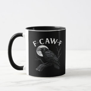 Taza Humor Gótico F-Caw-F Cuervo Divertido